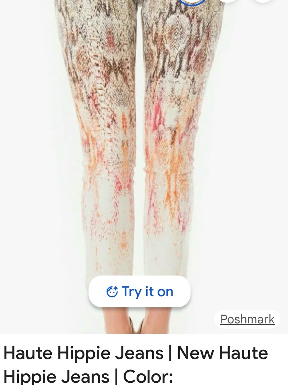 Skinny Women's Jeans with Multi-Color Abstract Snake Print